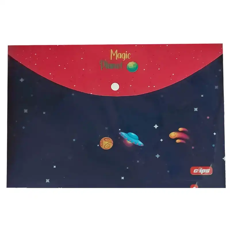 پوشه دکمه دار کلیپس مدل فانتزی طرح کهکشان