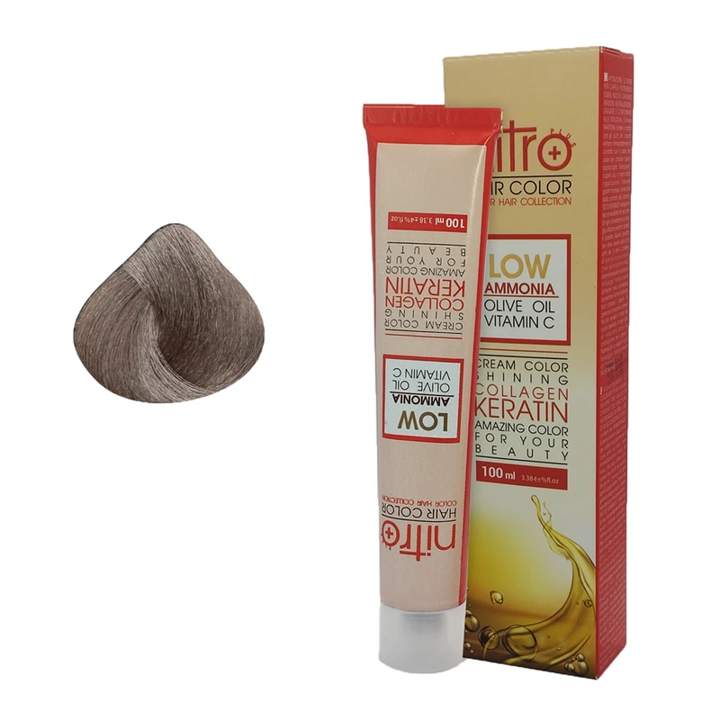 رنگ مو نیترو پلاس شماره 8.1 حجم 100 میلی‌لیتر رنگ بلوند خاکستری روشن
