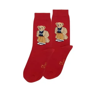 جوراب پاتریس مدل تدی رنگ زرشکی