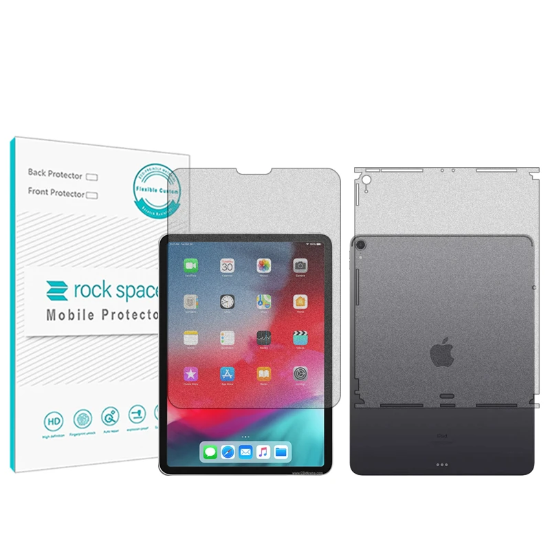 محافظ صفحه نمایش مات راک اسپیس مدل HyMTT مناسب برای تبلت اپل iPad Pro 11 (2018) به همراه محافظ پشت تبلت