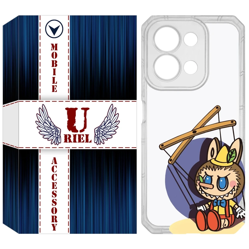 کاور یوریل مدل Clear کد 108 طرح لبوبو Labubu مناسب برای گوشی موبایل شیائومی Redmi 15C 4G