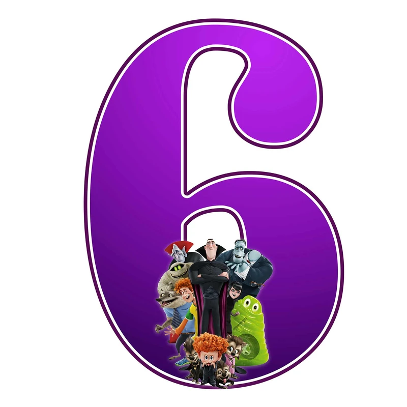 استند رومیزی تولد مدل عدد 6 طرح هتل ترانسیلوانیا کد 856