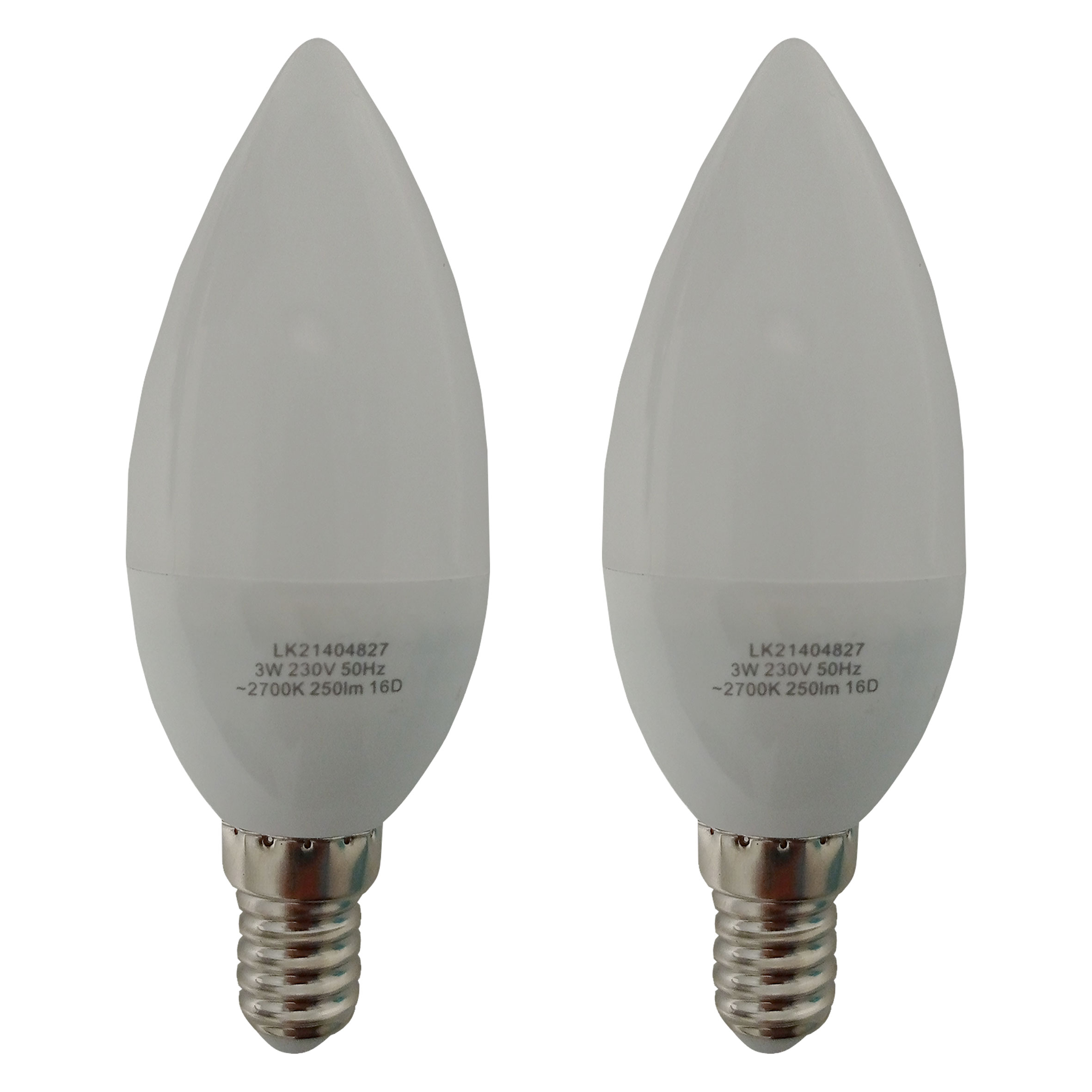 لامپ شمعی ال ای دی 3 وات مدل NASK پایه E14 بسته دو عددی