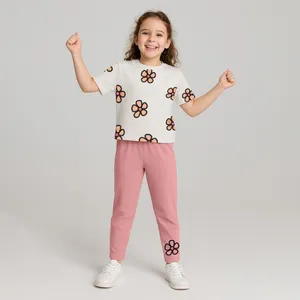 ست تی شرت و شلوار دخترانه مادر مدل Rebecca رنگ صورتی