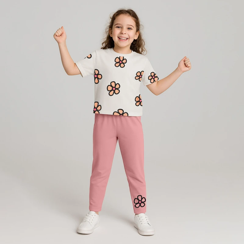 ست تی شرت و شلوار دخترانه مادر مدل Rebecca