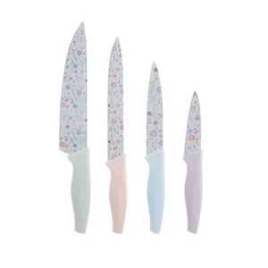 ست چاقو آشپزخانه 4 پارچه کاراجا مدل Flowers