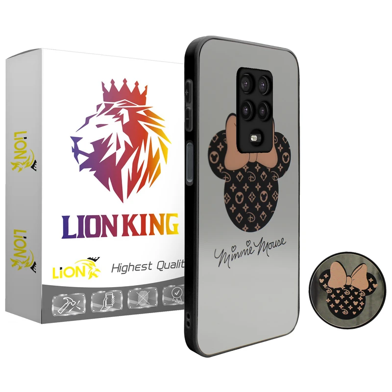کاور لاین کینگ مدل Ayenehmikiمناسب برای گوشی موبایل شیائومی Redmi Note 9S / Note 9 Pro / Note 9 Pro Max به همراه پایه نگهدارنده