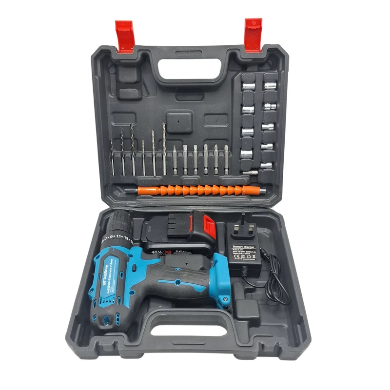 دریل چکشی شارژی مسترز 10 میلی متری 48 ولت مدل 48VF مجموعه 25 عددی