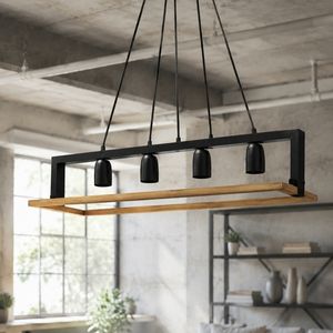 لوستر 4 شعله شاهان تک مدل wood.24
