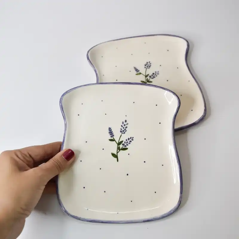 بشقاب سرامیکی طرح نان تست