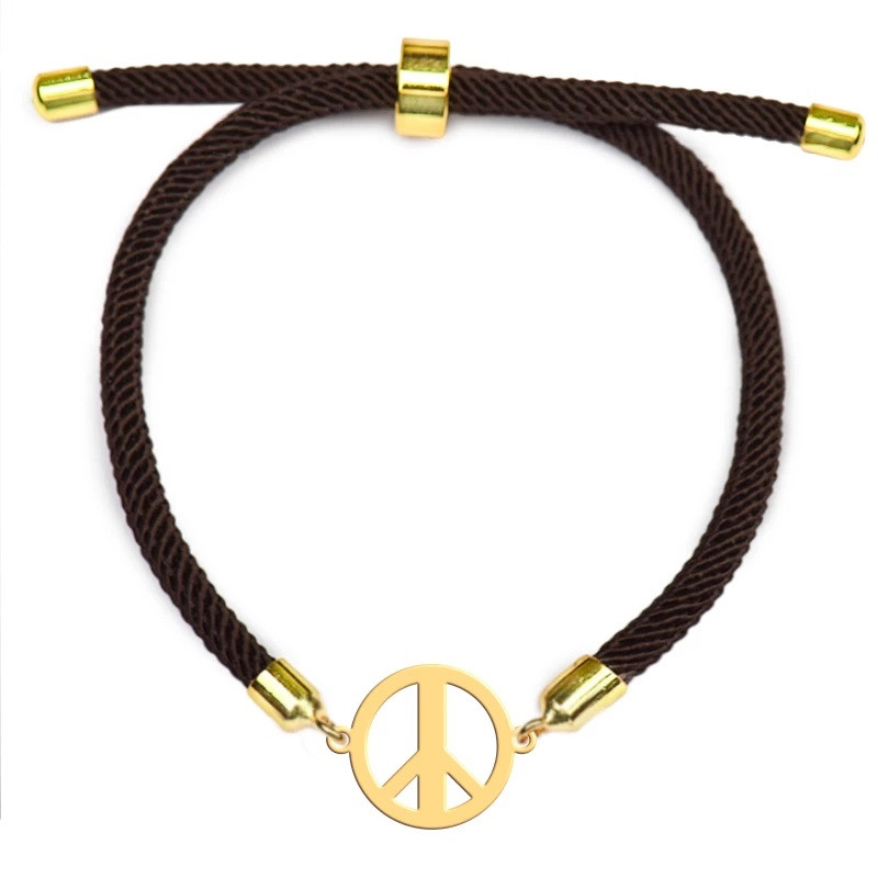دستبند طلا عیار 18 زنانه مدل صلح کد 634