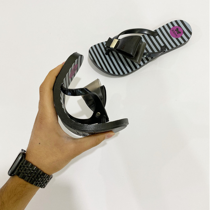 دمپایی لاانگشتی زنانه شهپر مدل P1-parvane-BK