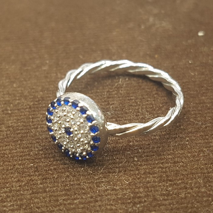 انگشتر نقره زنانه مدل چشم نظر کد P2200