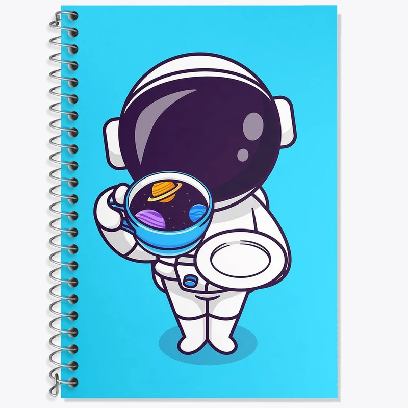 دفتر زبان 50 برگ خندالو مدل سه خط طرح فضانورد کد 25072