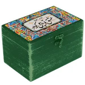 جعبه هدیه دست‌ساز مدل سنتی طرح کاشی کد WB077