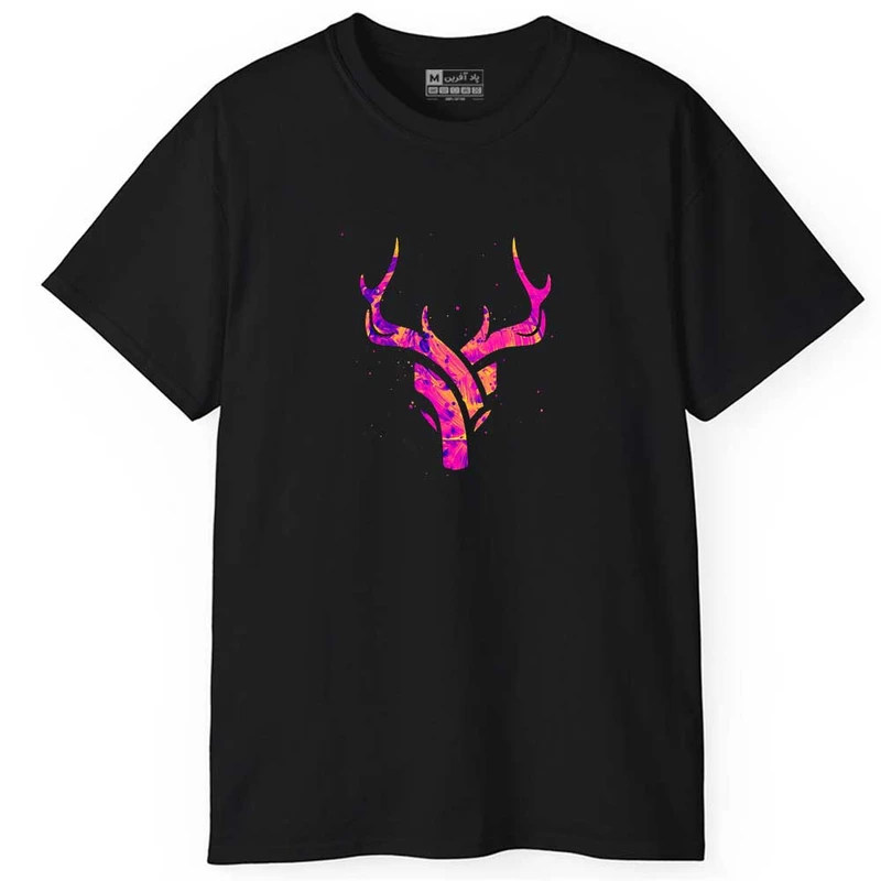 تی شرت آستین کوتاه مردانه پاد آفرین مدل اسپرت طرح گوزن کد 1171