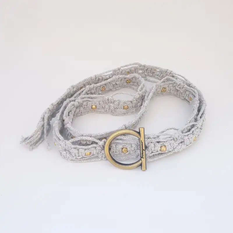 کمربند زنانه مدل مکرومه 920009