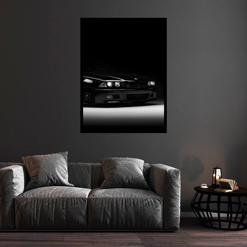تابلو بکلیت طرح تصویر ماشین بی ام و BMW و خودرو  مدل B-bu5776 فریم مشکی