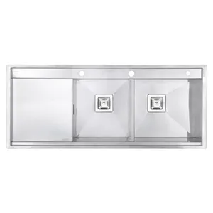 سینک ظرفشویی استیل توکار دو لگنه درسا مدل 3806-120