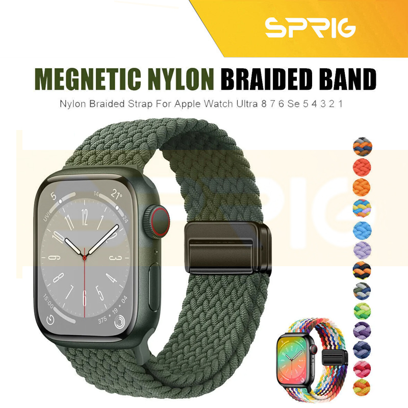 بند اسپریگ مدل Magnetic loop Braided مناسب برای اپل واچ سری SE2021/7/8/9 سایز 45 میلی متری