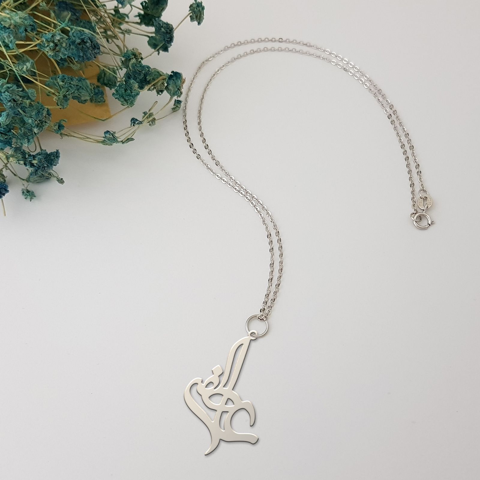 گردنبند نقره زنانه ترمه ۱ طرح عاطفه کد mas 00469 - - 2