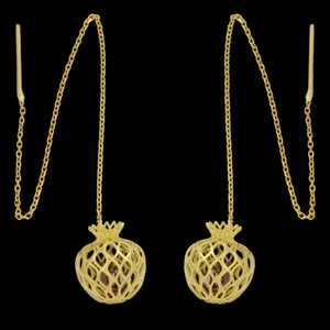 گوشواره طلا 18 عیار زنانه طلای مستجابی مدل انار کد 670176