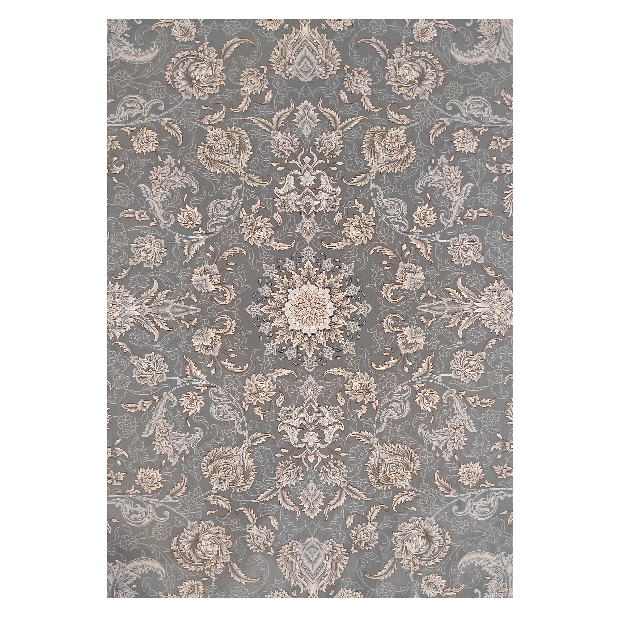 فرش ماشینی 1200 شانه فرش توس مشهد زمینه فیلی حاشیه طوسی مدل 1225