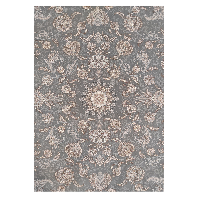 فرش ماشینی 1200 شانه فرش توس مشهد زمینه فیلی حاشیه طوسی مدل 1225