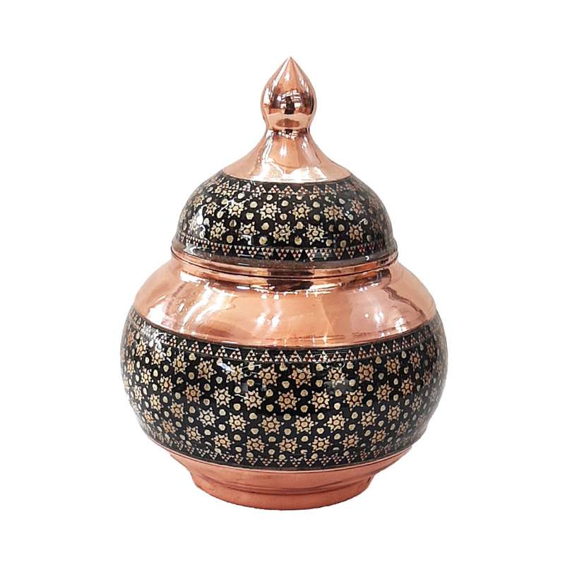 قندان خاتم کاری مسی کد 22