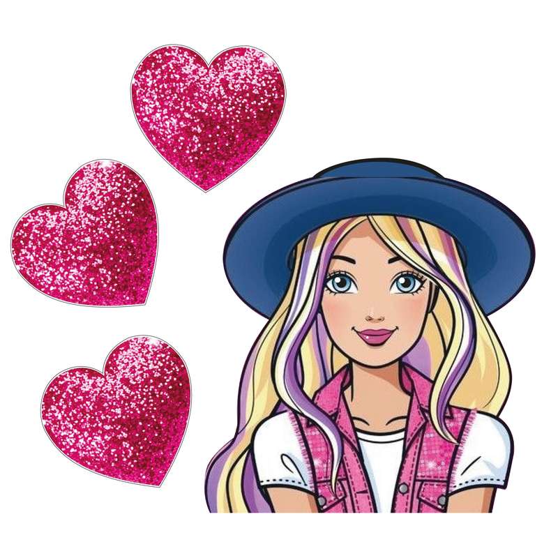 تاپر تزیین کیک مدل باربی و قلب مجموعه 4 عددی