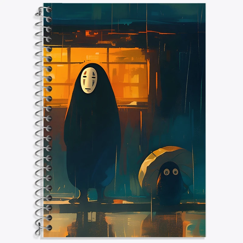 دفتر زبان 50 برگ خندالو مدل دو خط طرح انیمه شهر اشباح (Spirited Away) کد F5592