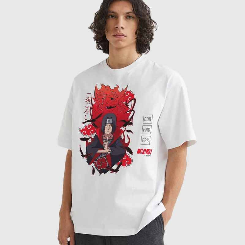 تی شرت آستین کوتاه مردانه مدل انیمه ای ایتاچی ناراتو anm503