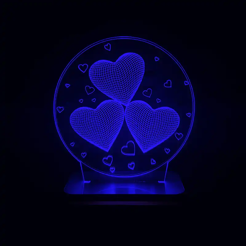 چراغ خواب طرح سه قلب مدل کلید دار