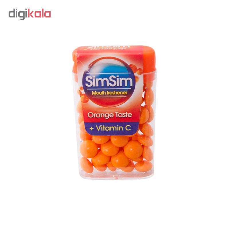 عکس شماره 2 : قرص خوشبوکننده دهان سیم سیم مدل orange وزن 15 گرم