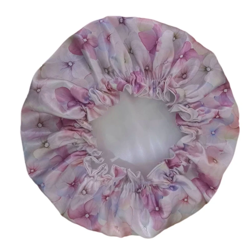 کلاه زنانه مدل ساتن ابریشم طرح گل آبرنگی