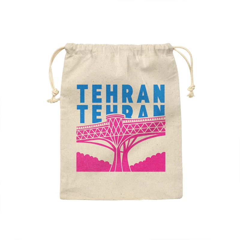 کیسه نان و سبزی ترمه طراحان ایده مدل نماد پل طبیعت تهران کد map0122 - S سایز 19x19 سانتی متر