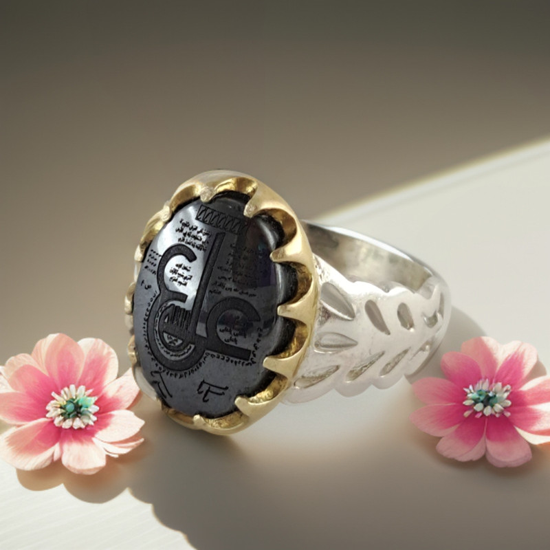 انگشتر نقره مردانه ملک زیور مدل حدید عین علی کد 309