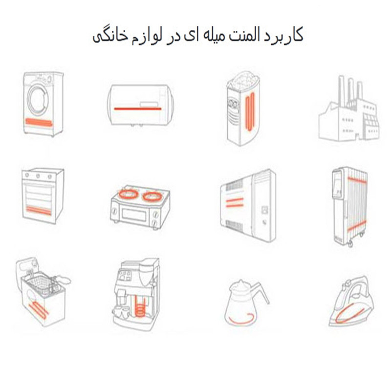 المنت بخاری برقی مدل میله ای بسته 2 عددی