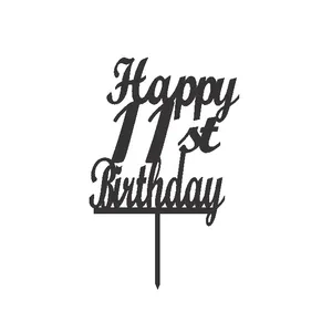 تاپر کیک طرح عدد 11 مدل happy birthday
