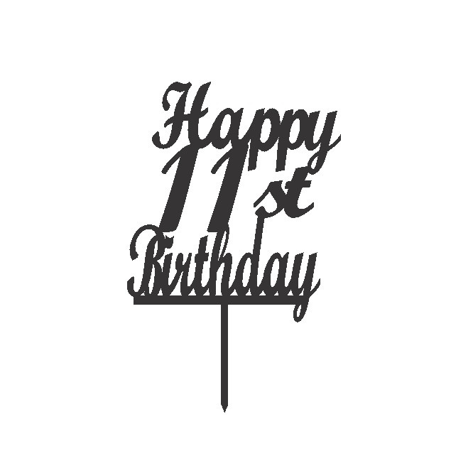 تاپر کیک طرح عدد 11 مدل happy birthday