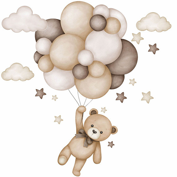 استیکر دیواری کودک راتیانا مدل teddy in balon