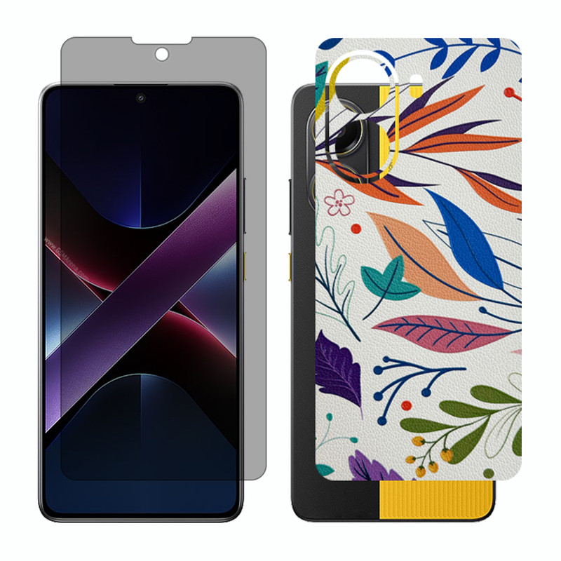 محافظ صفحه نمایش حریم شخصی گلس مدل Together مناسب برای گوشی موبایل شیائومی Poco X7 Pro به همراه برچسب پوششی پشت گوشی