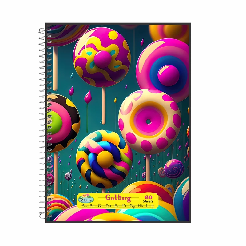 دفتر زبان 60 برگ گلبرگ مدل آبنبات کد 2325