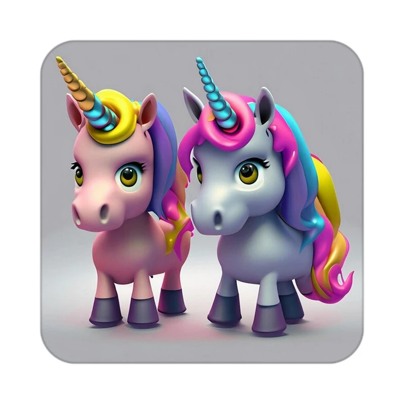 زیر لیوانی کاکتی طرح اسب تک شاخ و یونیکورن مدل mp29021