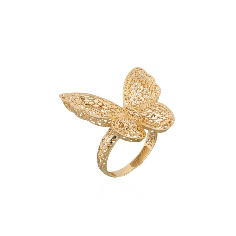 انگشتر طلا 18 عیار زنانه مدل پروانه کد G1010