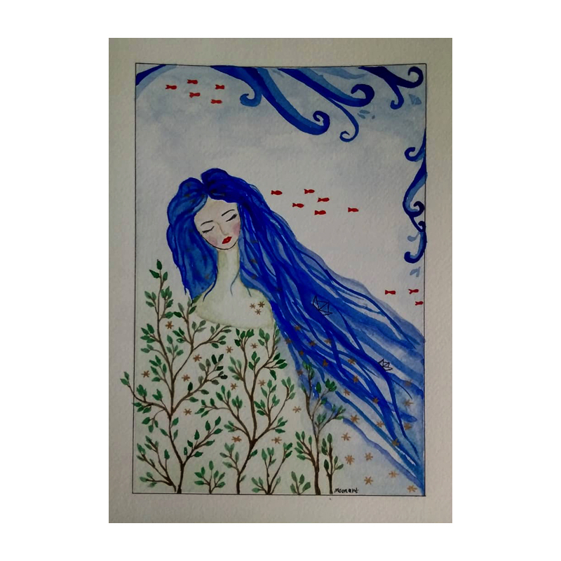 کارت پستال مدل دختر دریا کد ۰۱