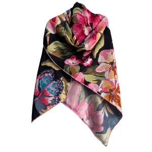 روسری زنانه مدل نخی کجراه پاییزه دست دوز کد 1339