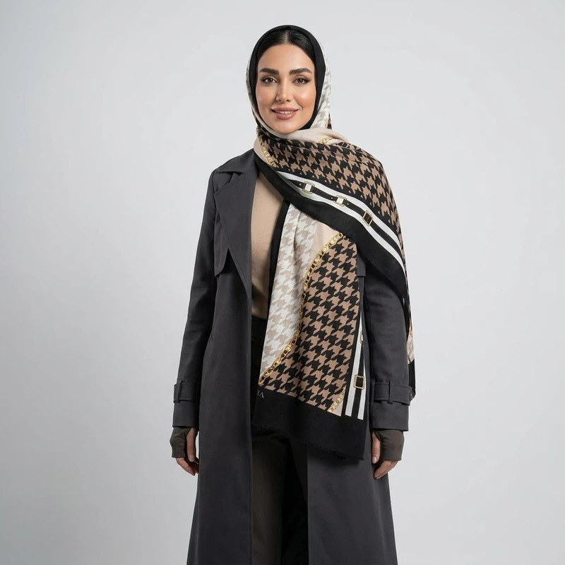 شال زنانه مدل موهر زمستانی طرح پیچازی جدید کد ana-2761