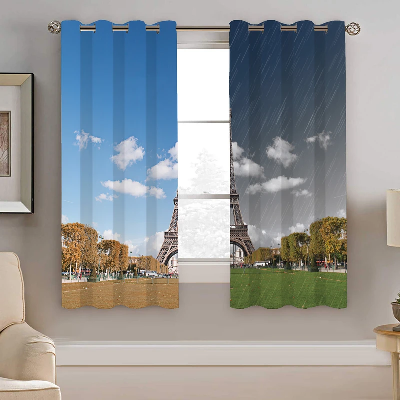 پرده نیروانا طرح ایفل مدل مخمل کد 4311 سایز 140×200 سانتی متر