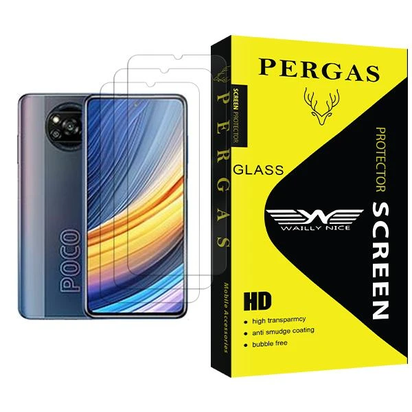 محافظ صفحه نمایش وایلی نایس مدل Pergas Glass MIX003 مناسب برای گوشی موبایل شیائومی Poco X3 Pro بسته سه عددی